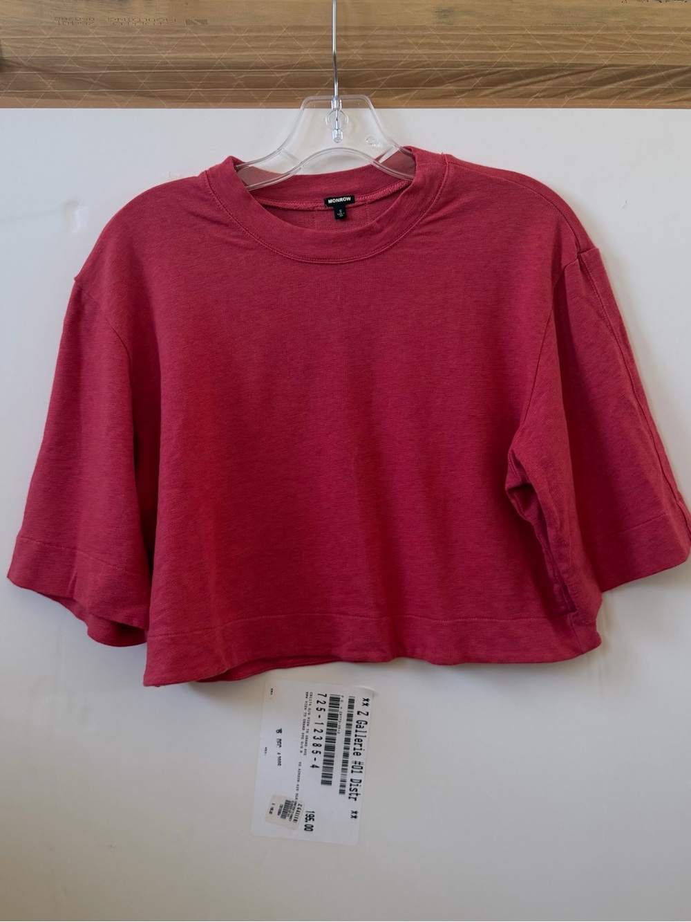 Monrow Cropped Crewneck Top - Raspberry Pink